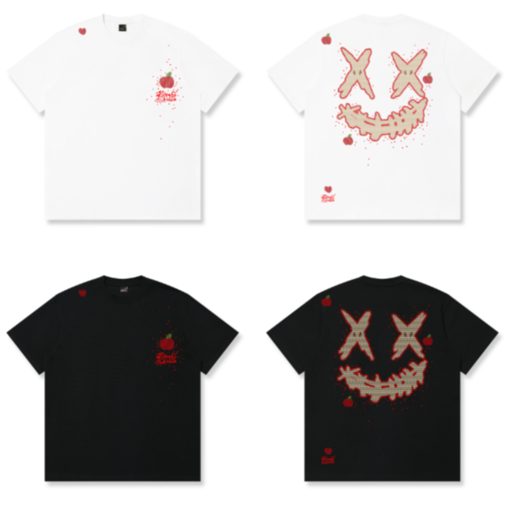 RickyisClown Crimson Crystal Torn Smile Tee RIC水晶红果撕裂笑脸短袖