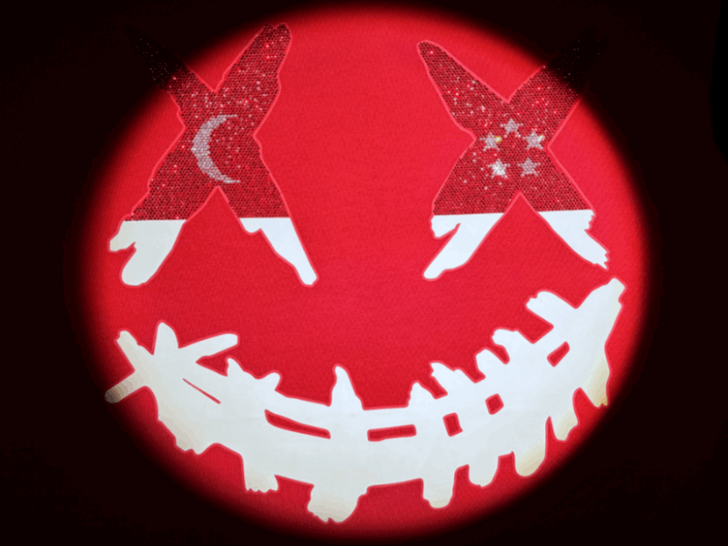 RickyisClown Singapore Limited Ripped Smiley Tee RIC新加坡限定撕裂笑脸短袖