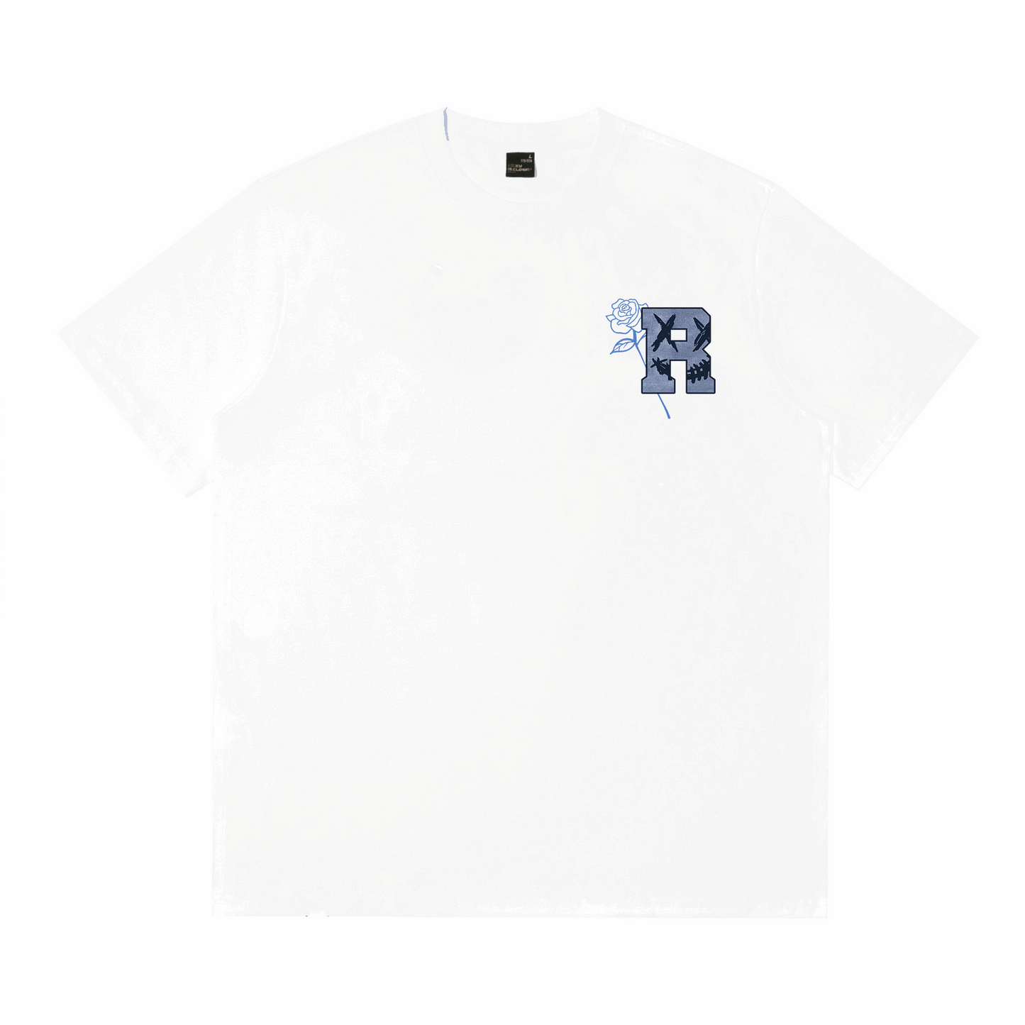 RIC Midnight Blue Rose Splatter Smiley Tee 午夜蓝玫瑰刷漆笑脸短袖