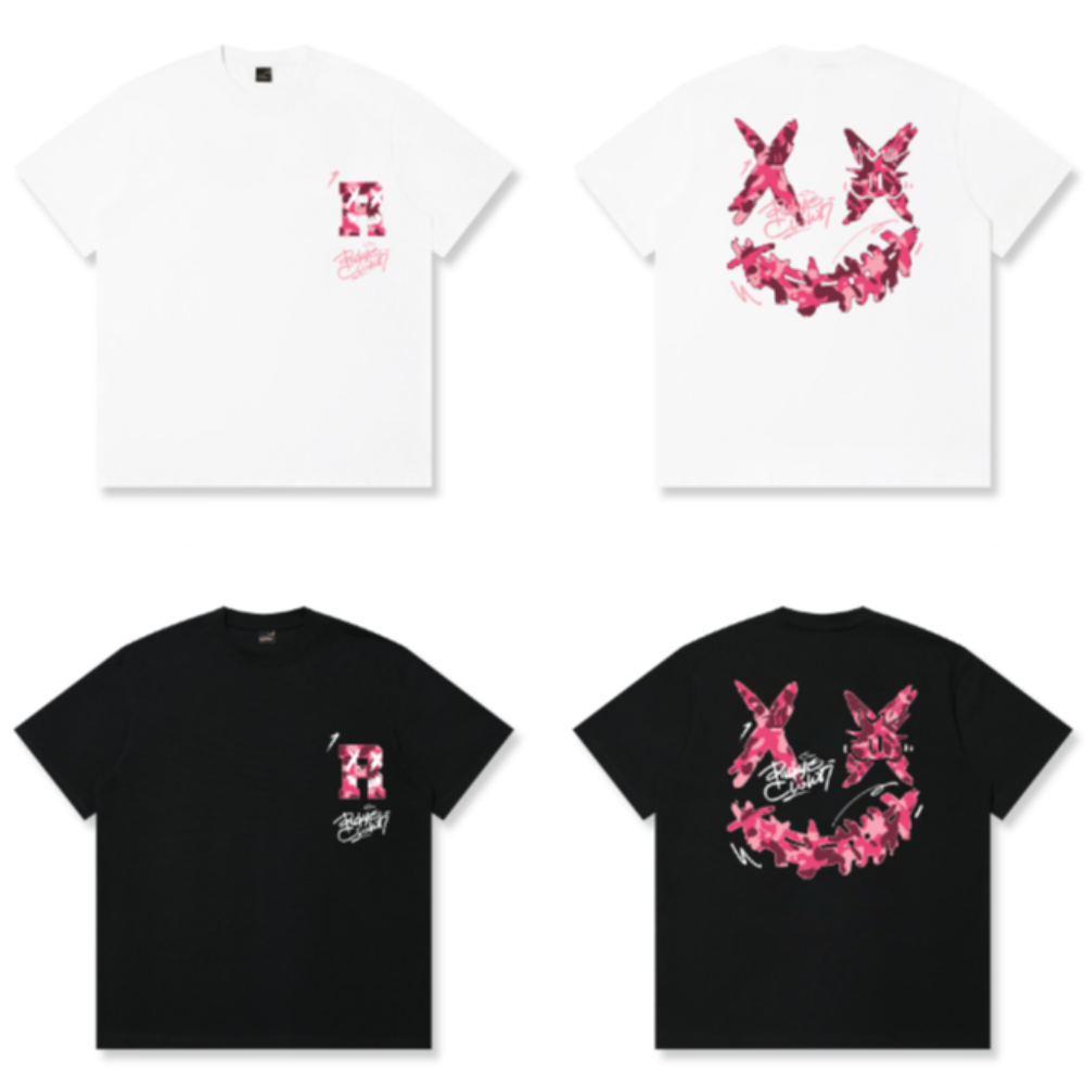 RickyisClown Pink Camouflage Torn Smile T-Shirt – Pineapple Exclusive RIC粉色迷彩纹撕裂笑脸短袖(菠萝头限定)