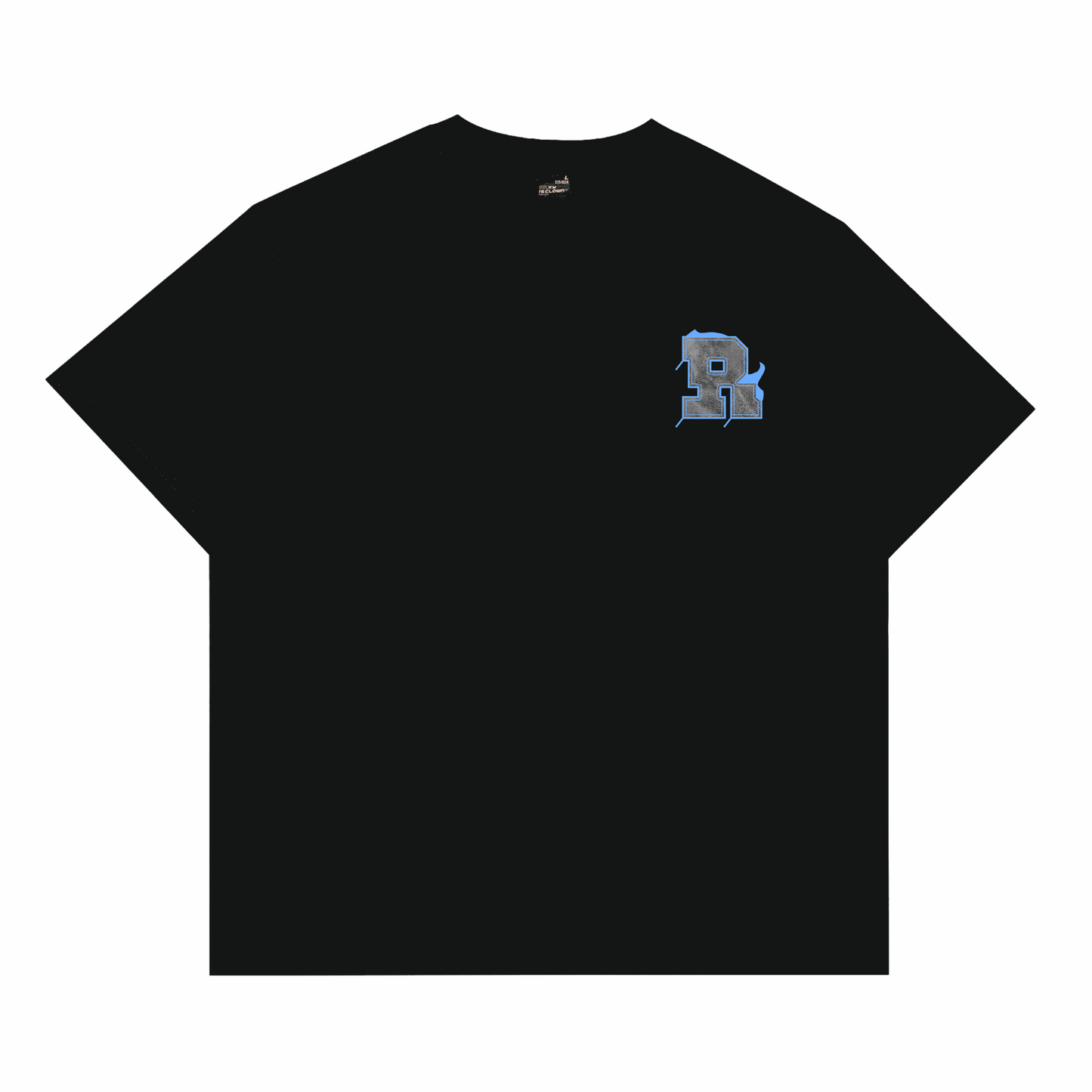 RIC Aqua Flame Splatter Smiley Tee 海蓝火焰刷漆笑脸短袖