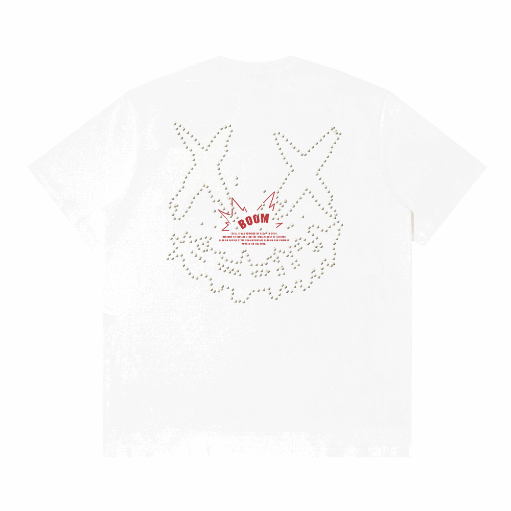 RickyisClown Pearl Popcorn Ripped Smiley Tee RIC珍珠爆米花撕裂笑脸短袖