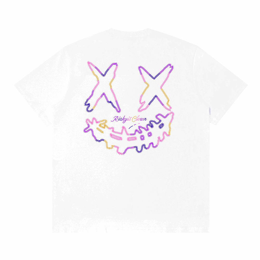 RickyisClown Rainbow Stripe Embroidered Tee RIC彩虹条条刺绣短袖