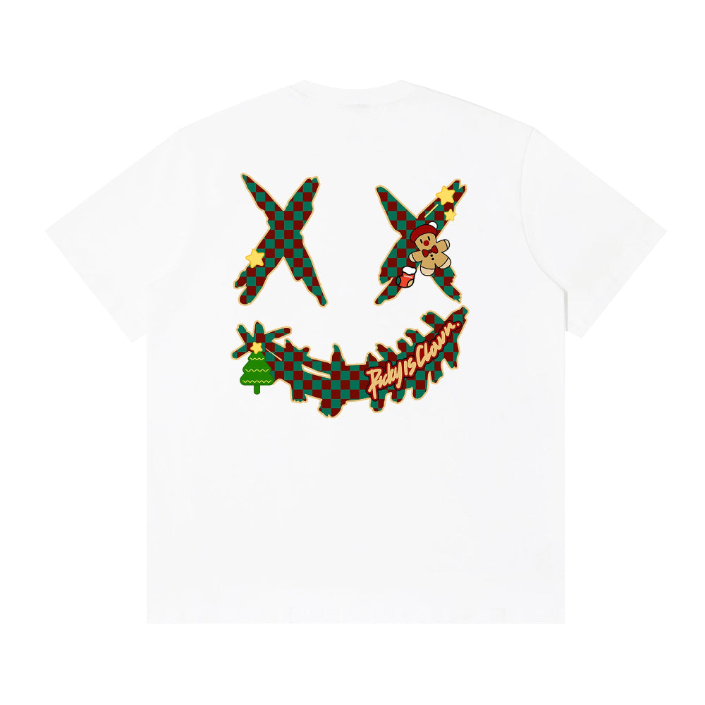 RickyisClown Funny Gingerbread Ripped Smiley Short Sleeve Tee RIC幽默姜饼人撕裂笑脸短袖