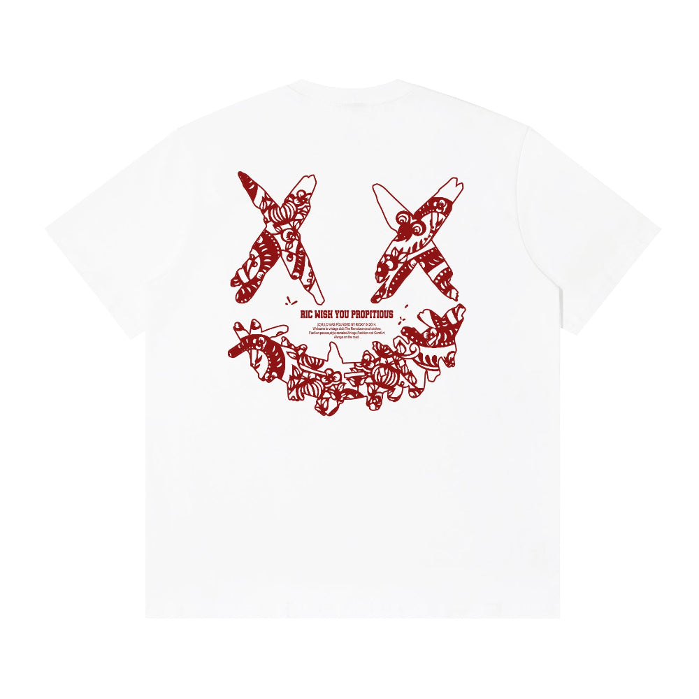 RickyisClown Paper-Cut Serpent Ripped Smiley Tee RIC剪纸蛇灵撕裂笑脸短袖