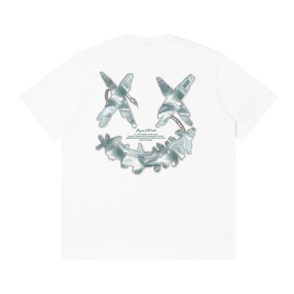 RIC Platinum Serpent Ripped Smiley Tee 铂金蛇舞撕裂笑脸短袖