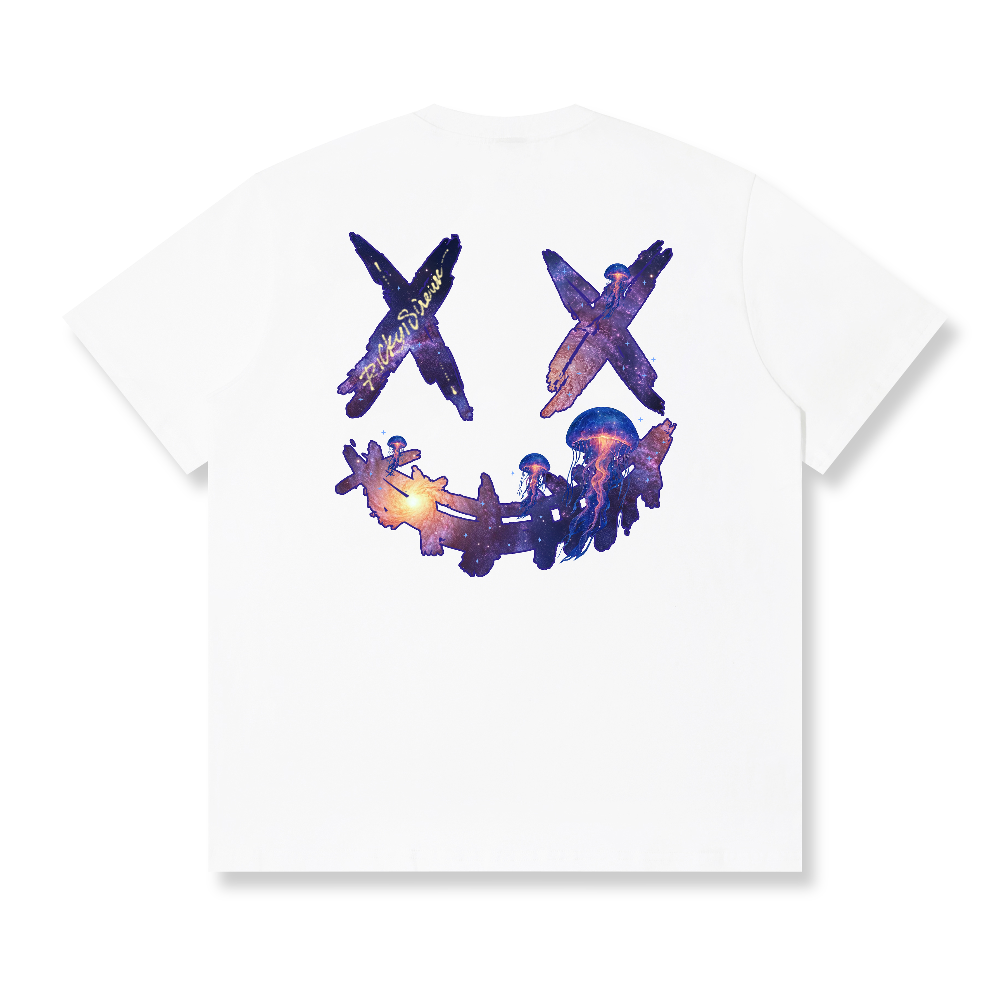 RickyisClown Galaxy Jellyfish Torn Smile Tee RIC星空水母撕裂笑脸短袖