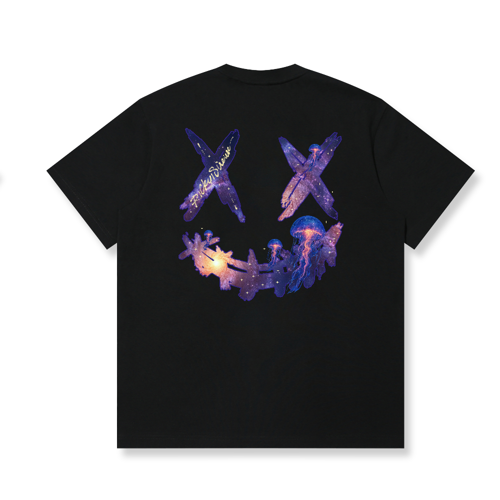 RickyisClown Galaxy Jellyfish Torn Smile Tee RIC星空水母撕裂笑脸短袖
