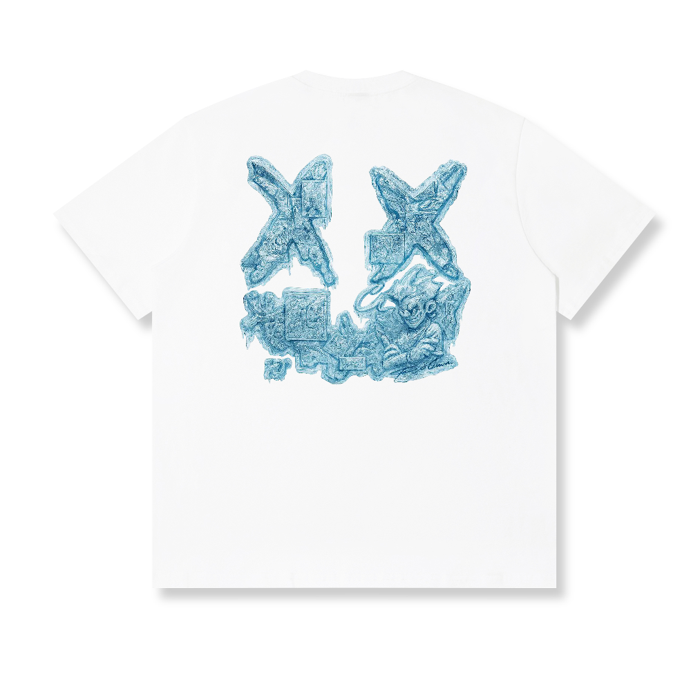 RickyisClownIce Relief Torn Smile Tee RIC寒冰浮雕撕裂笑脸短袖