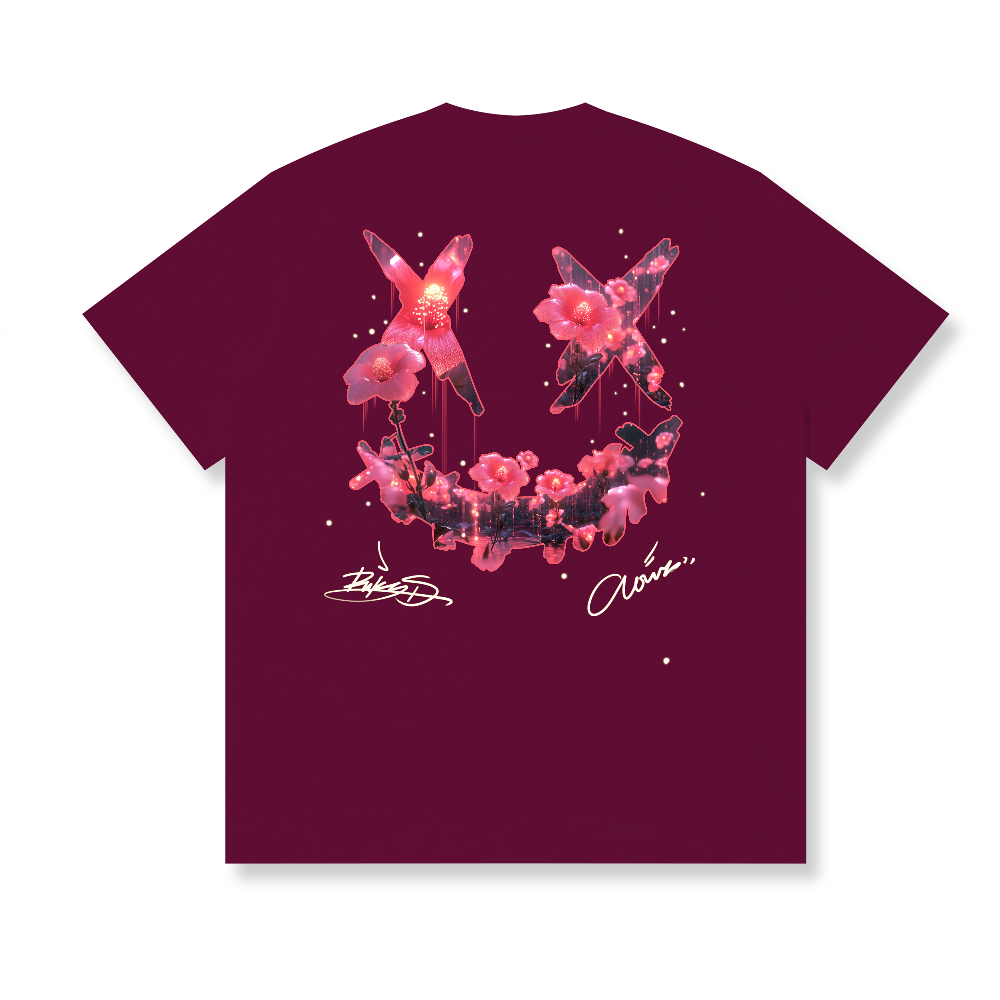 RickyisClown Crystal Sakura Torn Smile Tee RIC水晶樱花撕裂笑脸短袖
