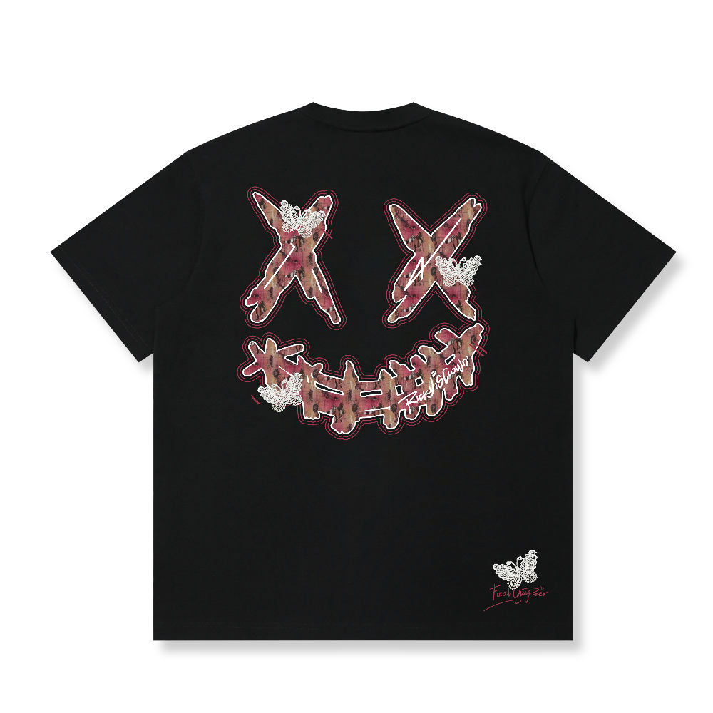 RickyisClown Scorched Flame Torn Smile Tee RIC火烧之色撕裂笑脸短袖
