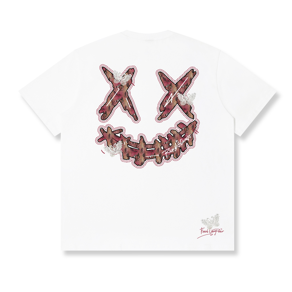 RickyisClown Scorched Flame Torn Smile Tee RIC火烧之色撕裂笑脸短袖