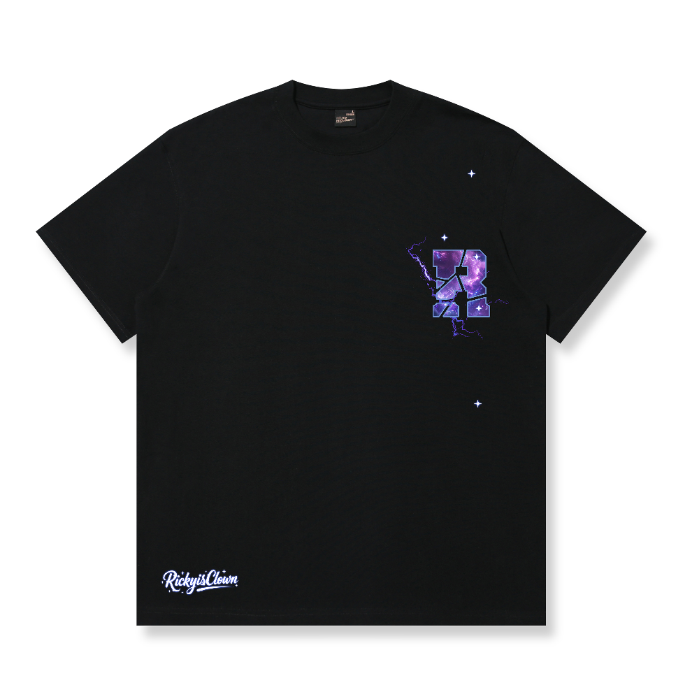 RickyisClown Cosmic Violet Torn Smile Tee RIC紫电星空撕裂笑脸短袖