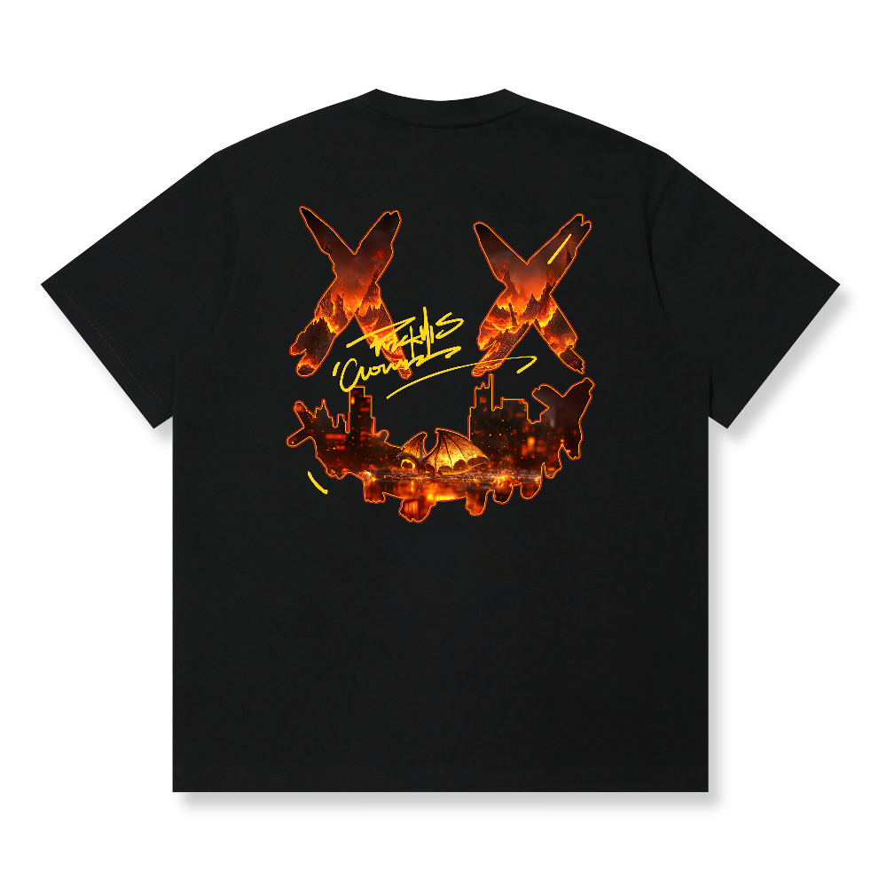 RickyisClown Blazing Dragon Realm Torn Smile Tee RIC 火龙秘境撕裂笑脸短袖