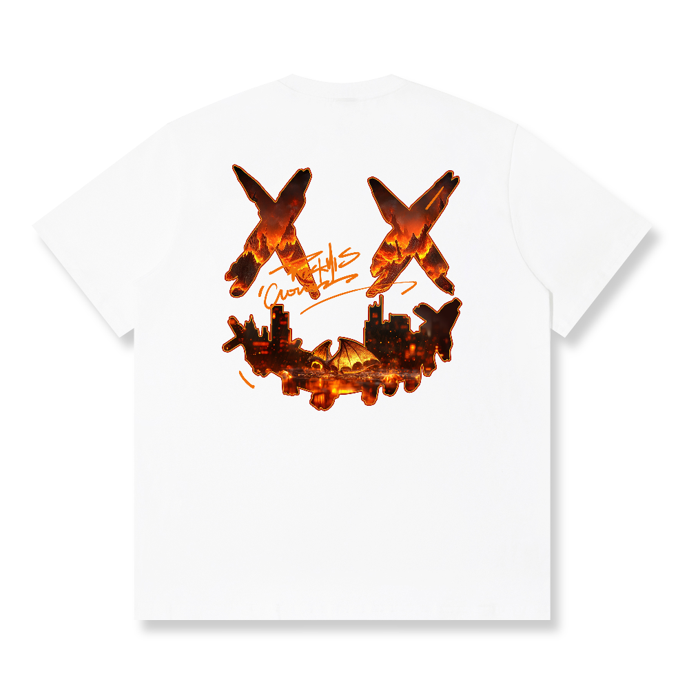 RickyisClown Blazing Dragon Realm Torn Smile Tee RIC 火龙秘境撕裂笑脸短袖