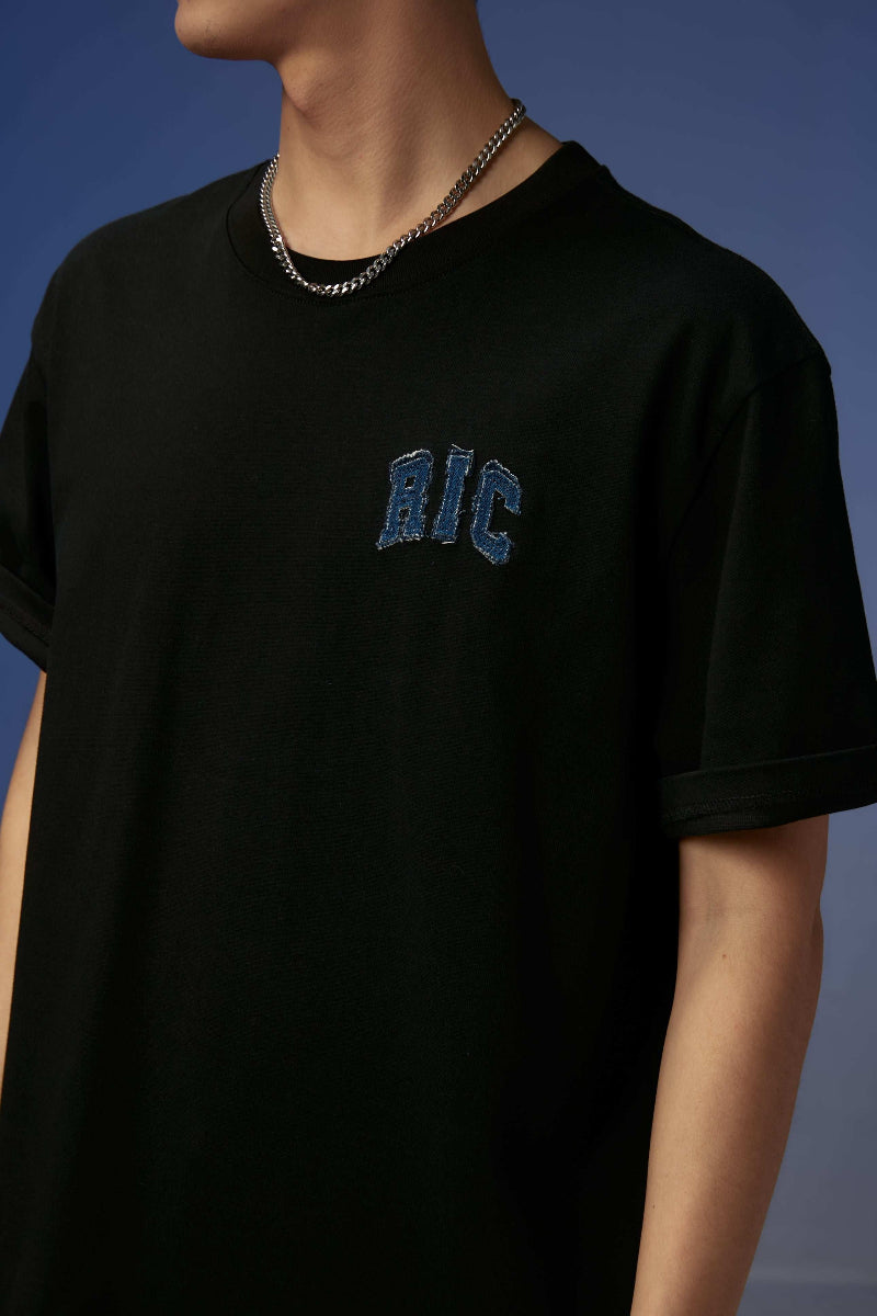 Rickyisclown Double-layer Denim Joker Smiley Tee 2024 RIC双层牛仔贴布撕裂笑臉T恤2024