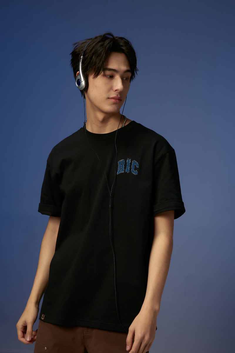 RickyisClown Double-layer Denim Joker Smiley Tee RIC双层牛仔贴布撕裂笑臉T恤