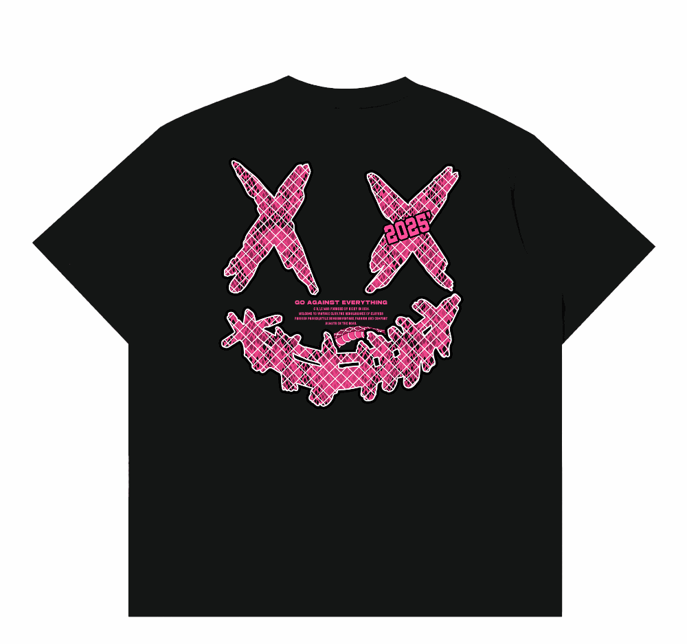 RIC Pink Serpent Net Ripped Smiley Tee 粉蛇之网撕裂笑脸短袖