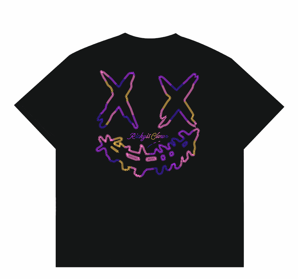 RickyisClown Rainbow Stripe Embroidered Tee RIC彩虹条条刺绣短袖