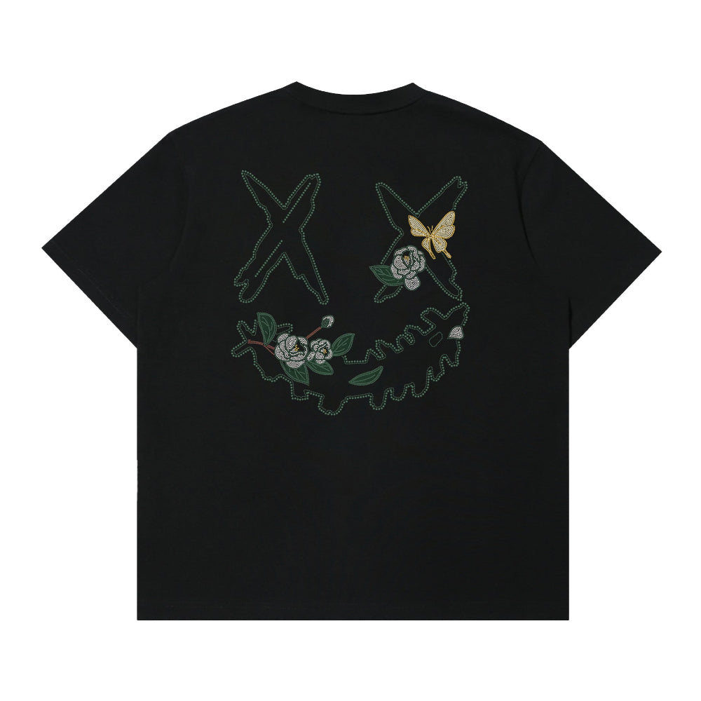 RickyisClown Camellia Sparkle Ripped Smiley Tee RIC山茶花语烫钻撕裂笑脸短袖
