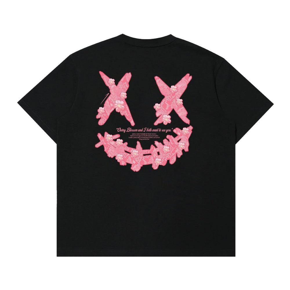 RickyisClownFloral Serpent Ripped Smiley Tee RIC花海蛇撕裂笑脸短袖