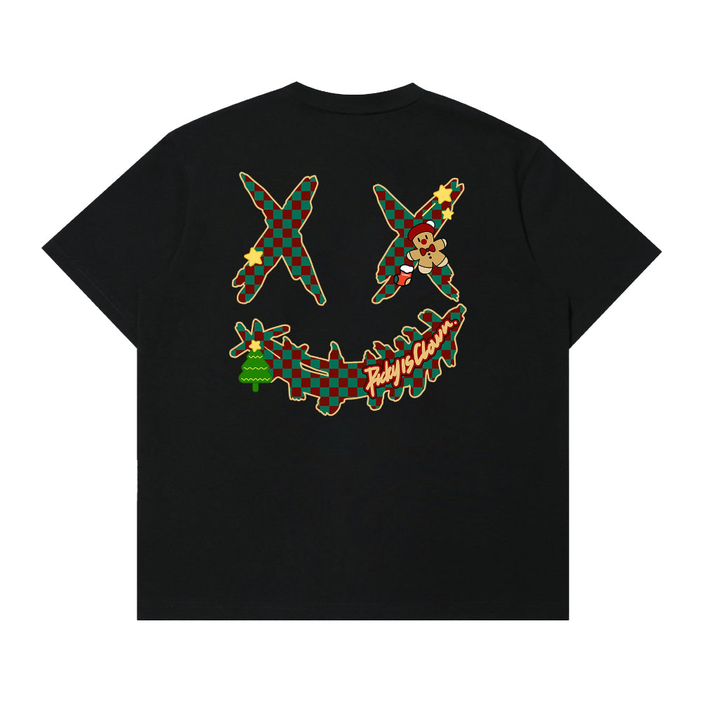 RickyisClown Funny Gingerbread Ripped Smiley Short Sleeve Tee RIC幽默姜饼人撕裂笑脸短袖