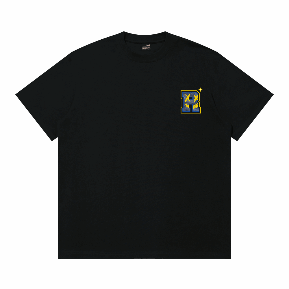 RickyisClown"Starburst Blue" Embroidered Ripped Smiley Tee RIC“蔚蓝星爆”贴皮绣撕裂笑脸短袖