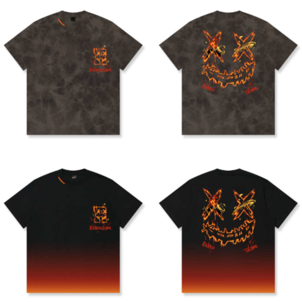 RickyisClown Flame Soul Torn Smile T-Shirt RIC烈火之魂撕裂笑脸短袖