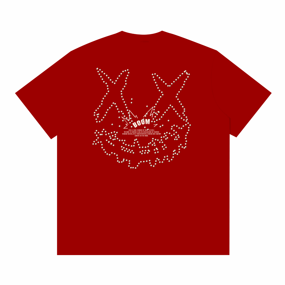 Pearl Popcorn Ripped Smiley Tee 珍珠爆米花撕裂笑脸短袖