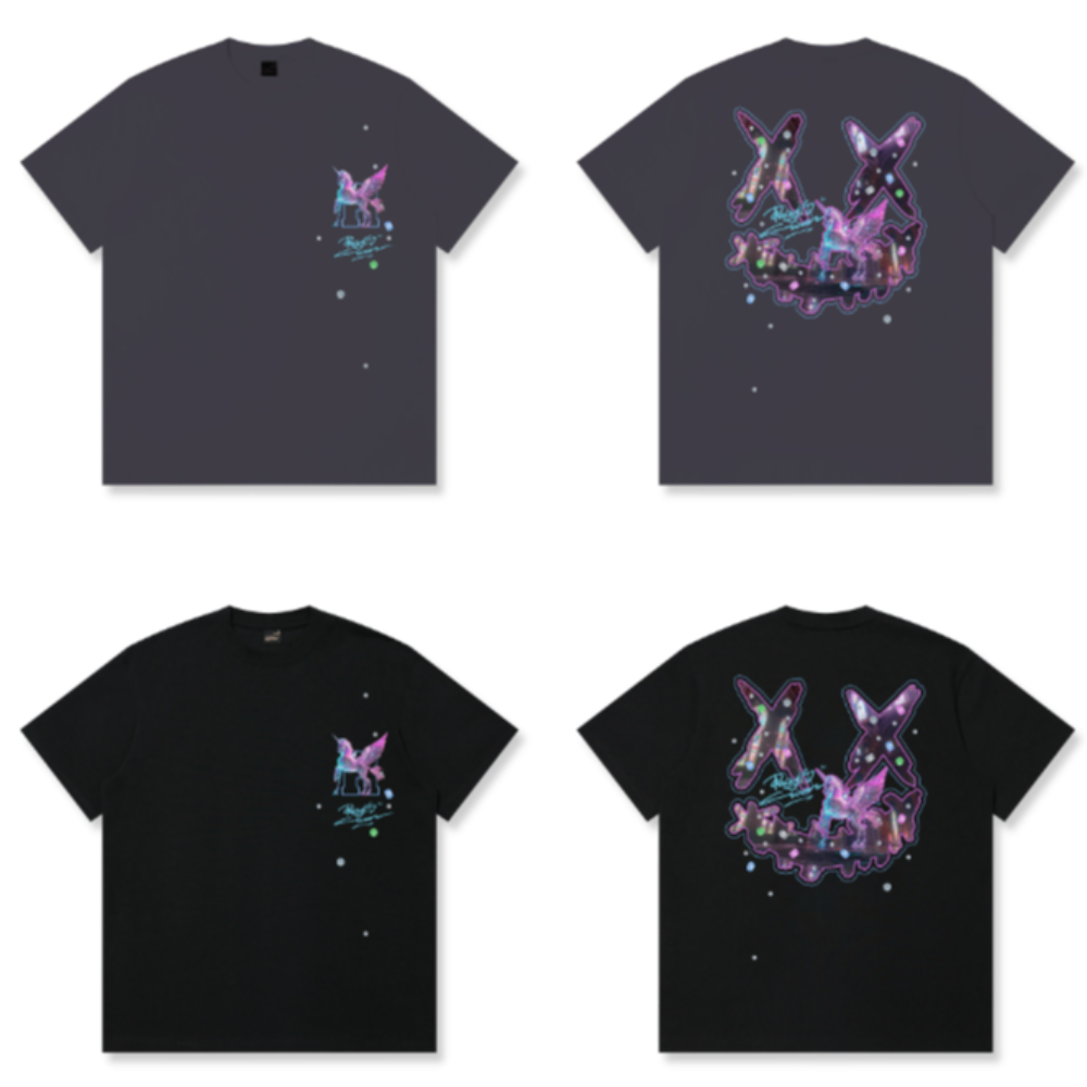RickyisClown Crystal Pegasus Torn Smile Tee RIC彩钻飞马撕裂笑脸短袖