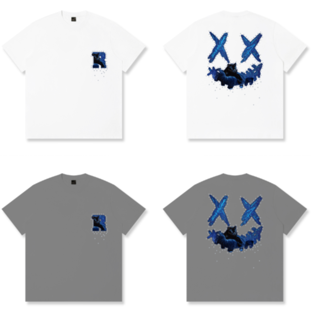 RickyisClownShadow Panther Torn Smile Tee RIC幽蓝黑豹撕裂笑脸短袖