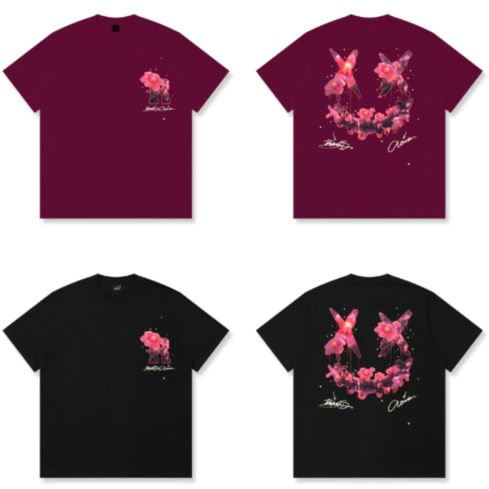 RickyisClown Crystal Sakura Torn Smile Tee RIC水晶樱花撕裂笑脸短袖