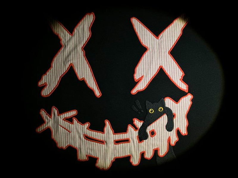 RickyisClown Tabby Cat Ripped Smiley Tee RIC条纹猫撕裂笑脸短袖
