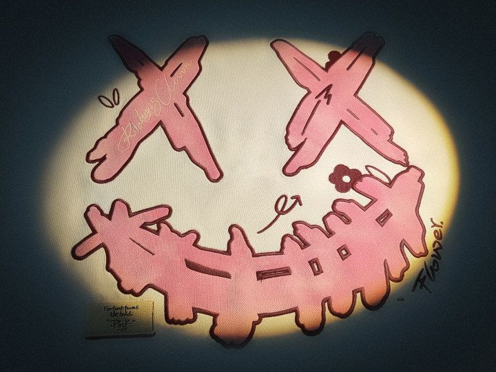 RickyisClown Pink Mood Splatter Smiley Tee RIC粉色心情刷漆笑脸短袖