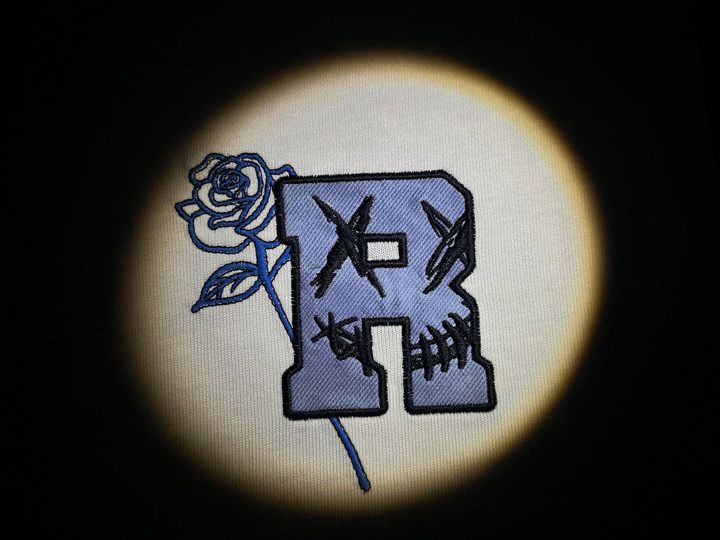 RIC Midnight Blue Rose Splatter Smiley Tee 午夜蓝玫瑰刷漆笑脸短袖