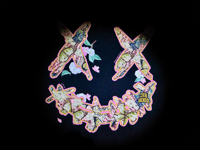 RickyisClown"Floral Butterfly" Embroidered Patch Smiley Tee RIC“花蝶漫舞” 贴布绣笑脸短袖