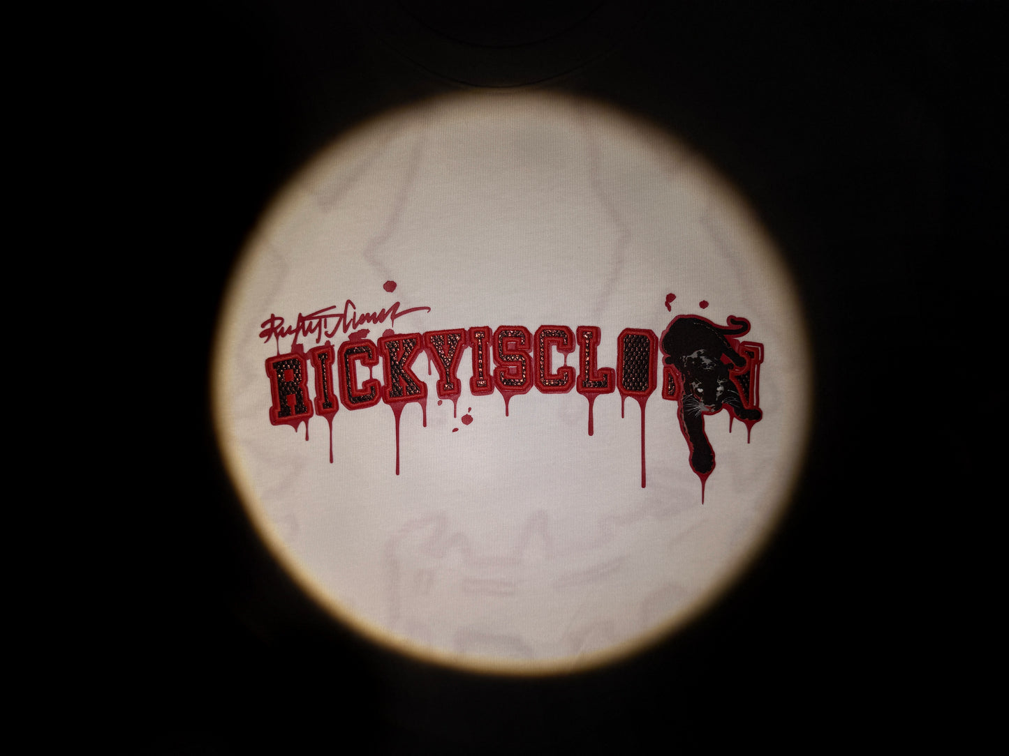 RickyisClown"BLOOD PANTHER" Patchwork Ripped Smiley Tee RIC喋血黑豹贴布绣撕裂笑脸短袖