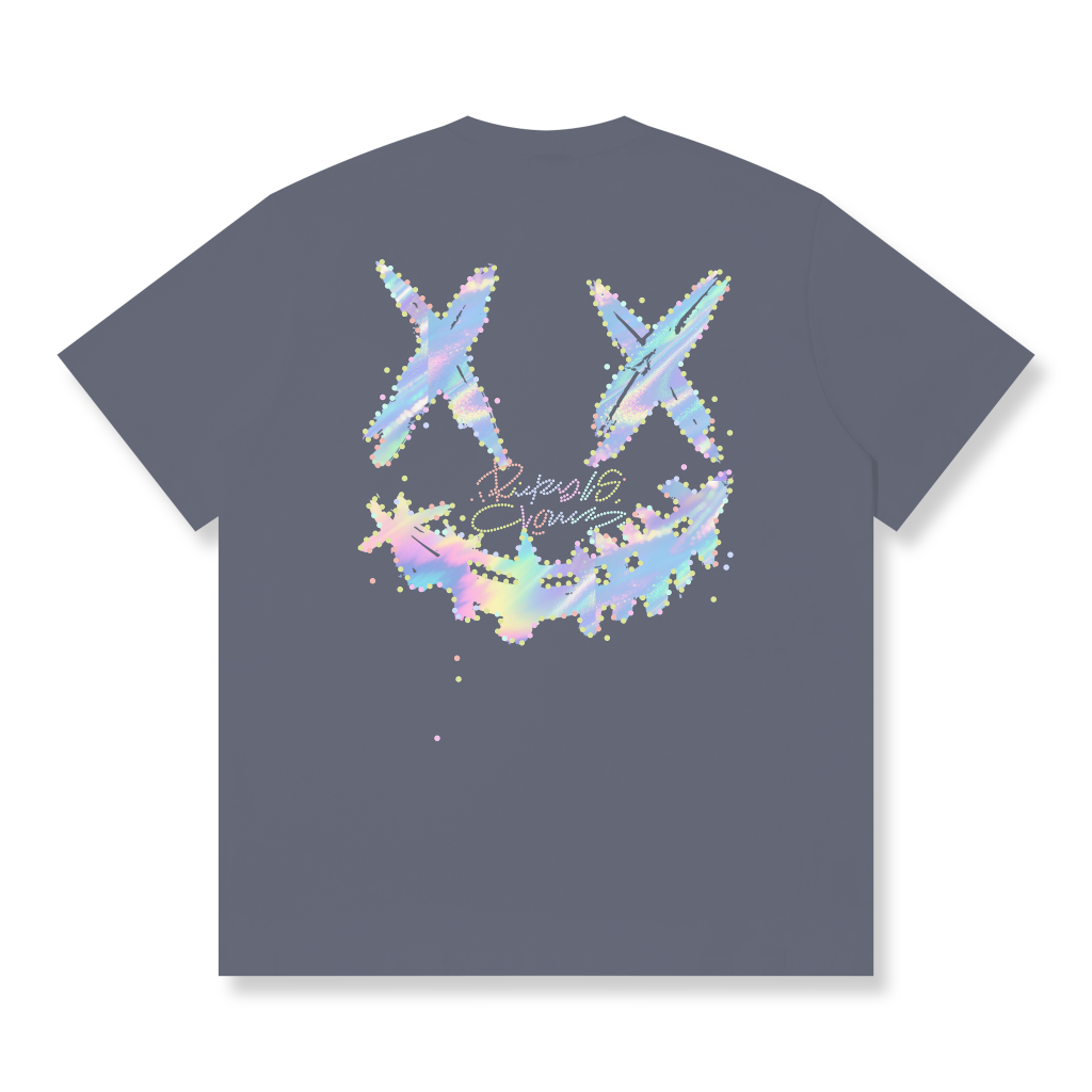 RickyisClown"KALEIDOSCOPE DREAM" Ripped Smiley Tee RIC缤纷之梦撕裂笑脸短袖