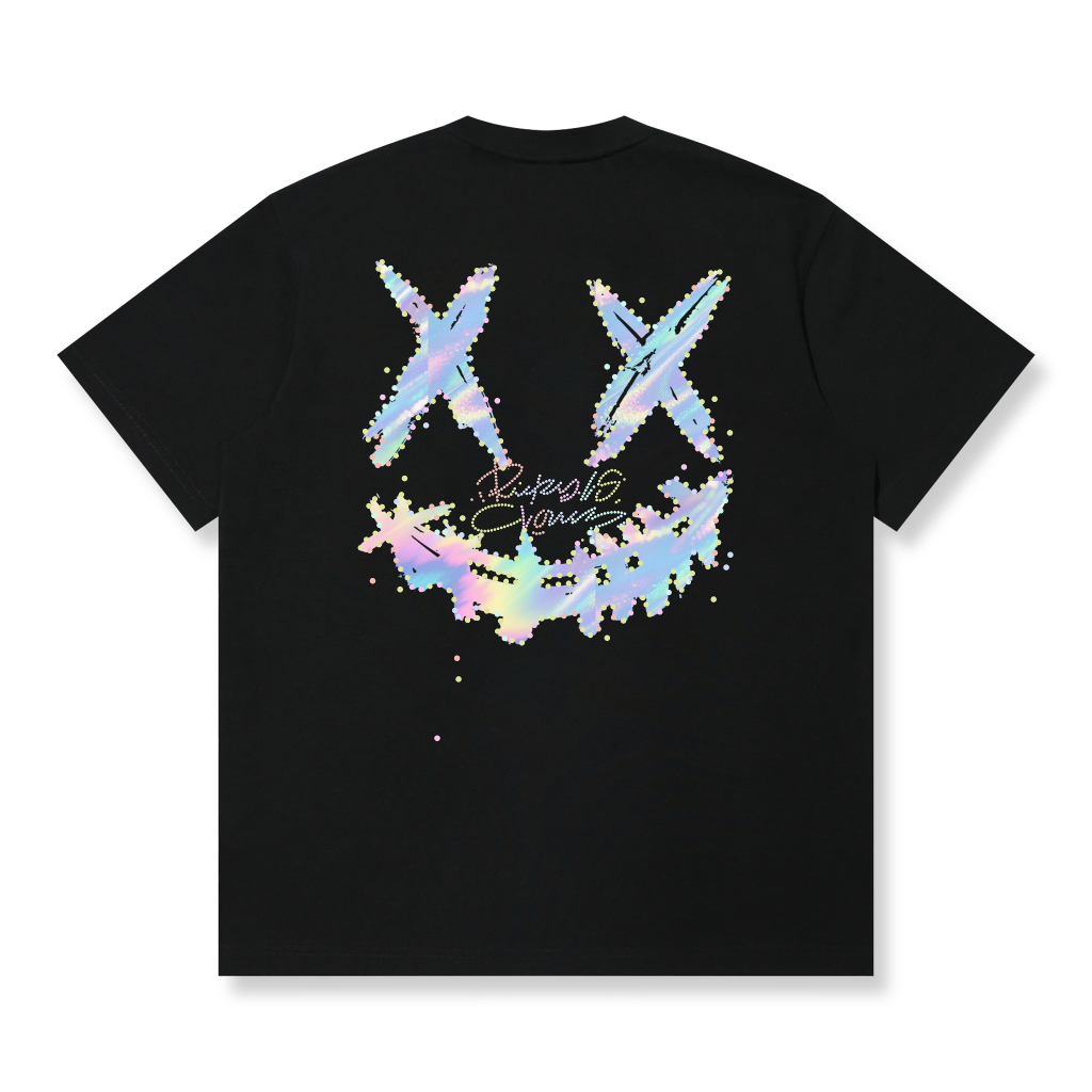 RickyisClown"KALEIDOSCOPE DREAM" Ripped Smiley Tee RIC缤纷之梦撕裂笑脸短袖