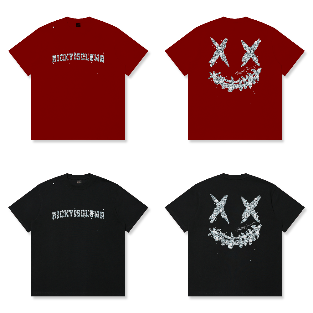 RickyisClown"GLITZ & GLAM" Ripped Smiley Tee RIC珠光宝气 撕裂笑脸短袖