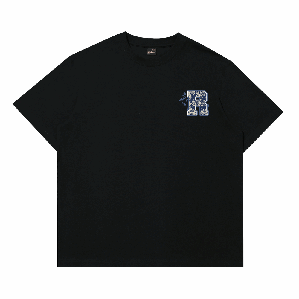 RIC"Blue and White Porcelain"Embroidered Patch Smiley Tee“青花瓷”贴布绣笑脸短袖