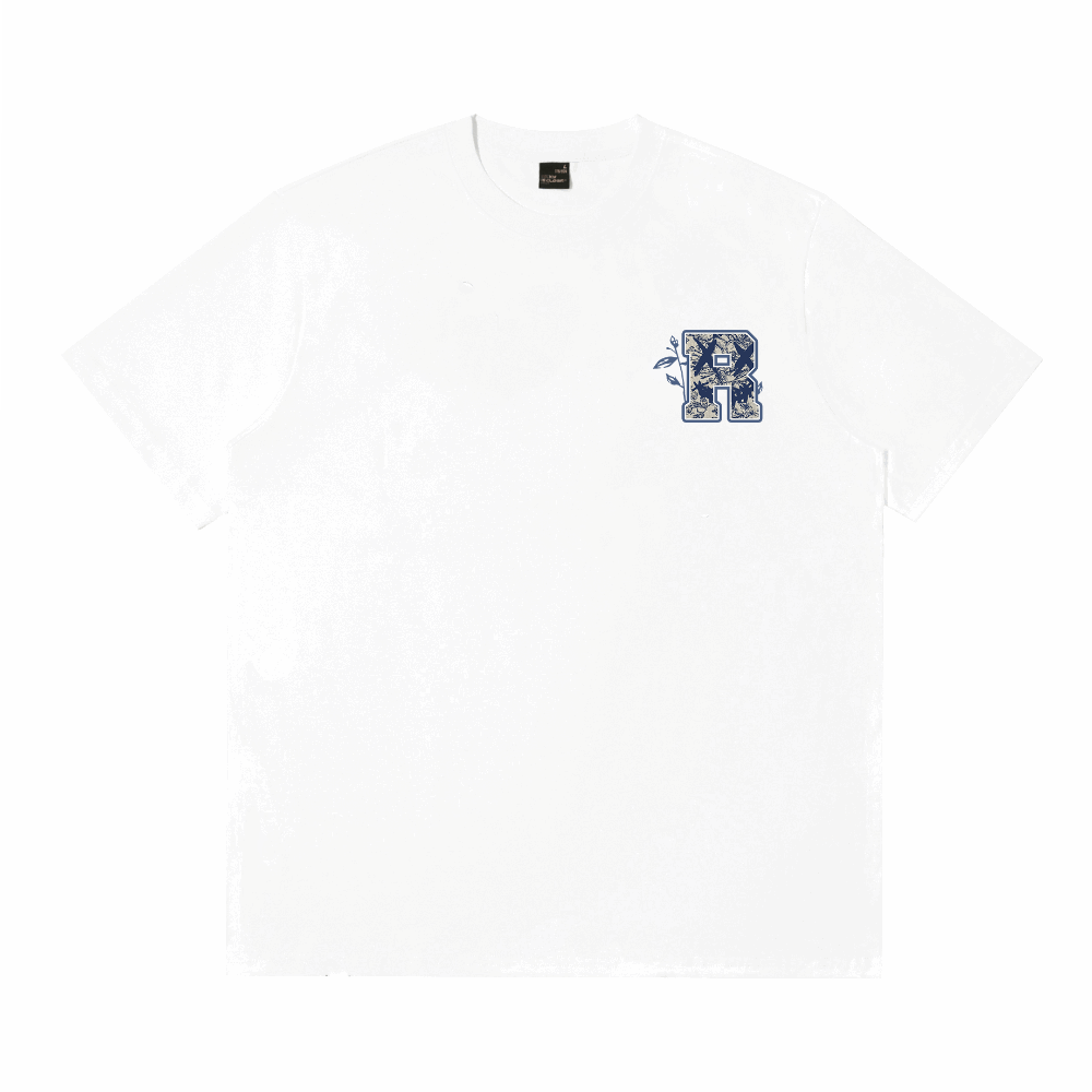 RIC"Blue and White Porcelain"Embroidered Patch Smiley Tee“青花瓷”贴布绣笑脸短袖