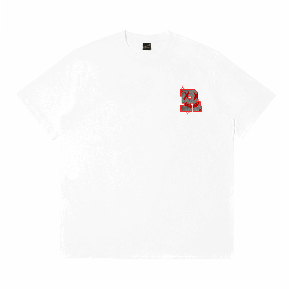RIC "Crimson Count" Leather Patch Smiley Tee “猩红伯爵”贴皮绣笑脸短袖
