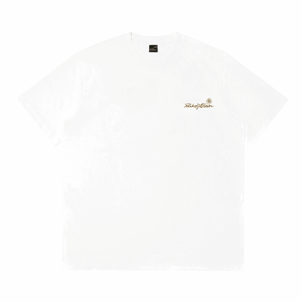 RIC "Gilded Frame" Leather Patch Smiley Tee ''沙金画框“贴皮绣笑脸短袖