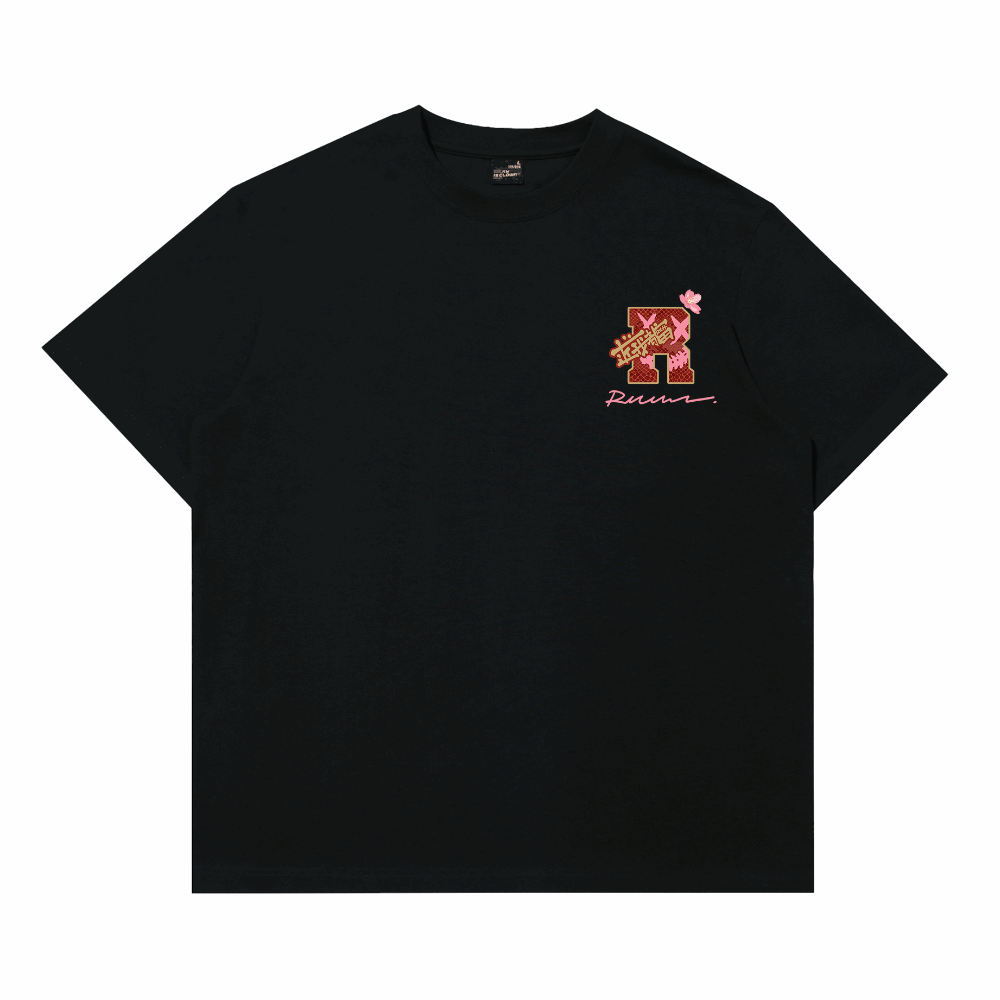RIC "Golden Serpent" Leather Patch Smiley Tee “金红蛇舞”贴皮绣笑脸短袖
