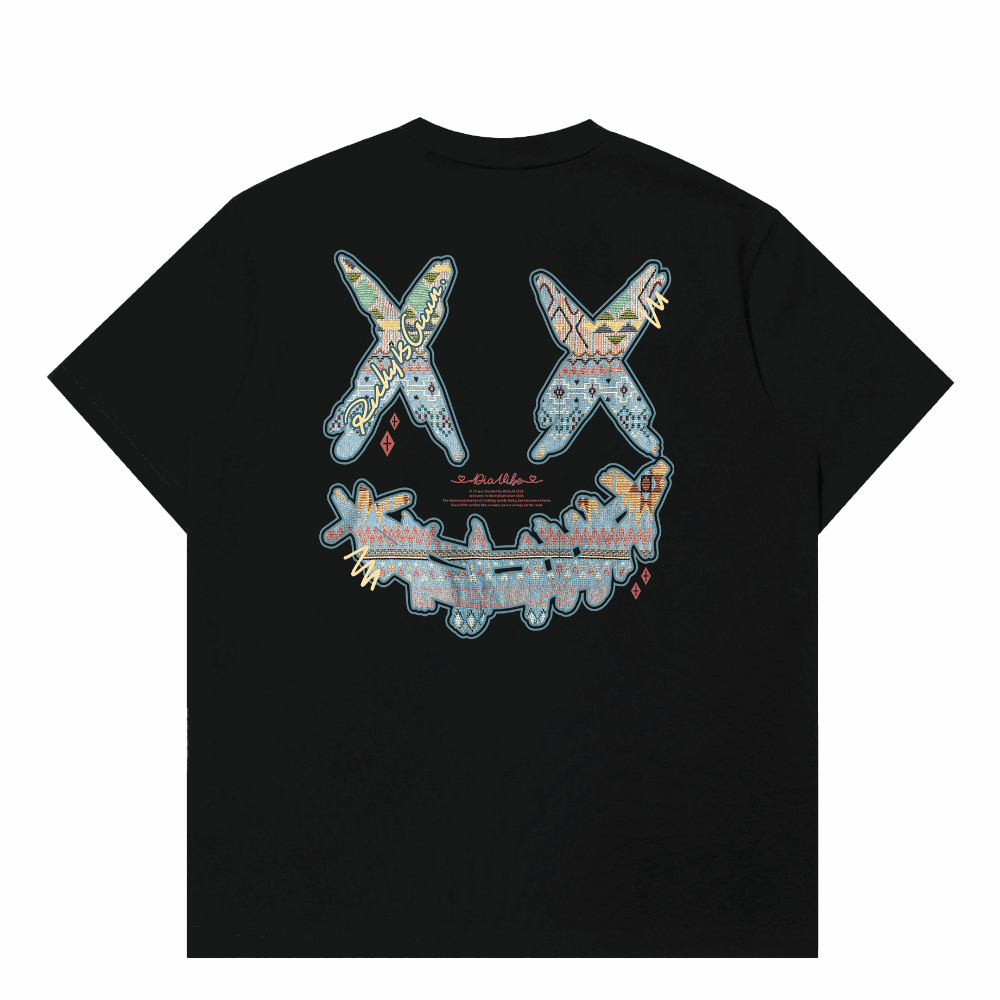 RIC "Sky Tribe" Embroidered Patch Smiley Tee “天蓝部落”贴布绣绣笑脸短袖