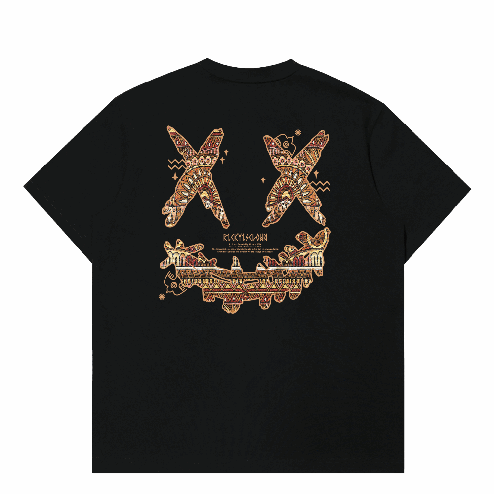 RIC "Sun Tribe" Embroidered Patch Smiley Tee “太阳部落”贴布绣笑脸短袖