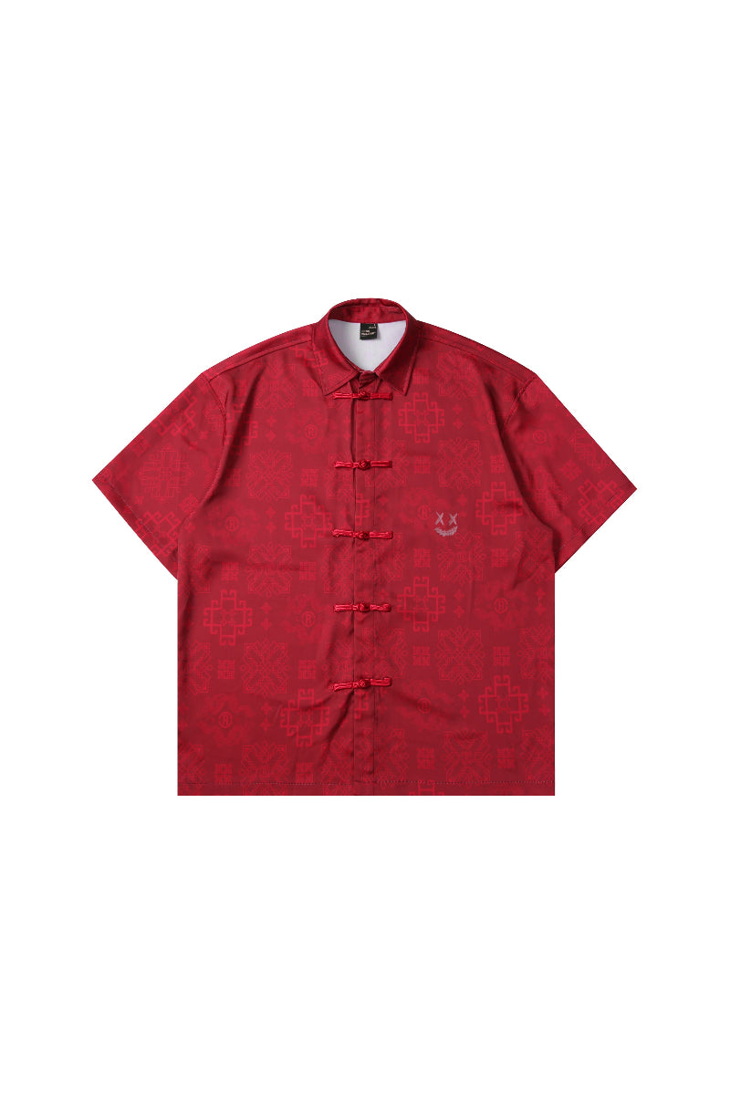 RIC 2024 Year of the Dragon Tang Shirt 龙年限定唐装撕裂笑脸盘扣短袖