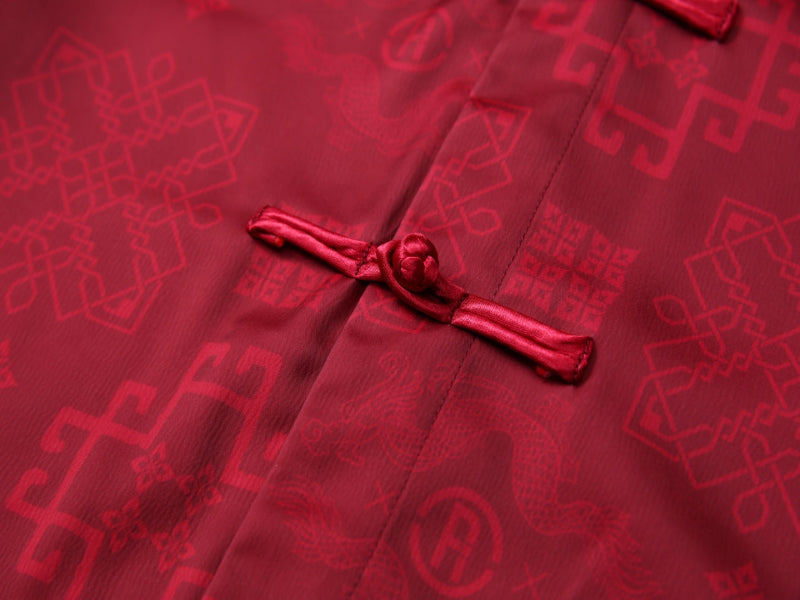 RIC 2024 Year of the Dragon Tang Shirt 龙年限定唐装撕裂笑脸盘扣短袖