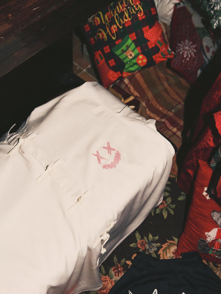RickyisClown 2024 Year of the Dragon Tang Suit Shirt RIC龙年限定唐装长袖撕裂笑脸衬衫